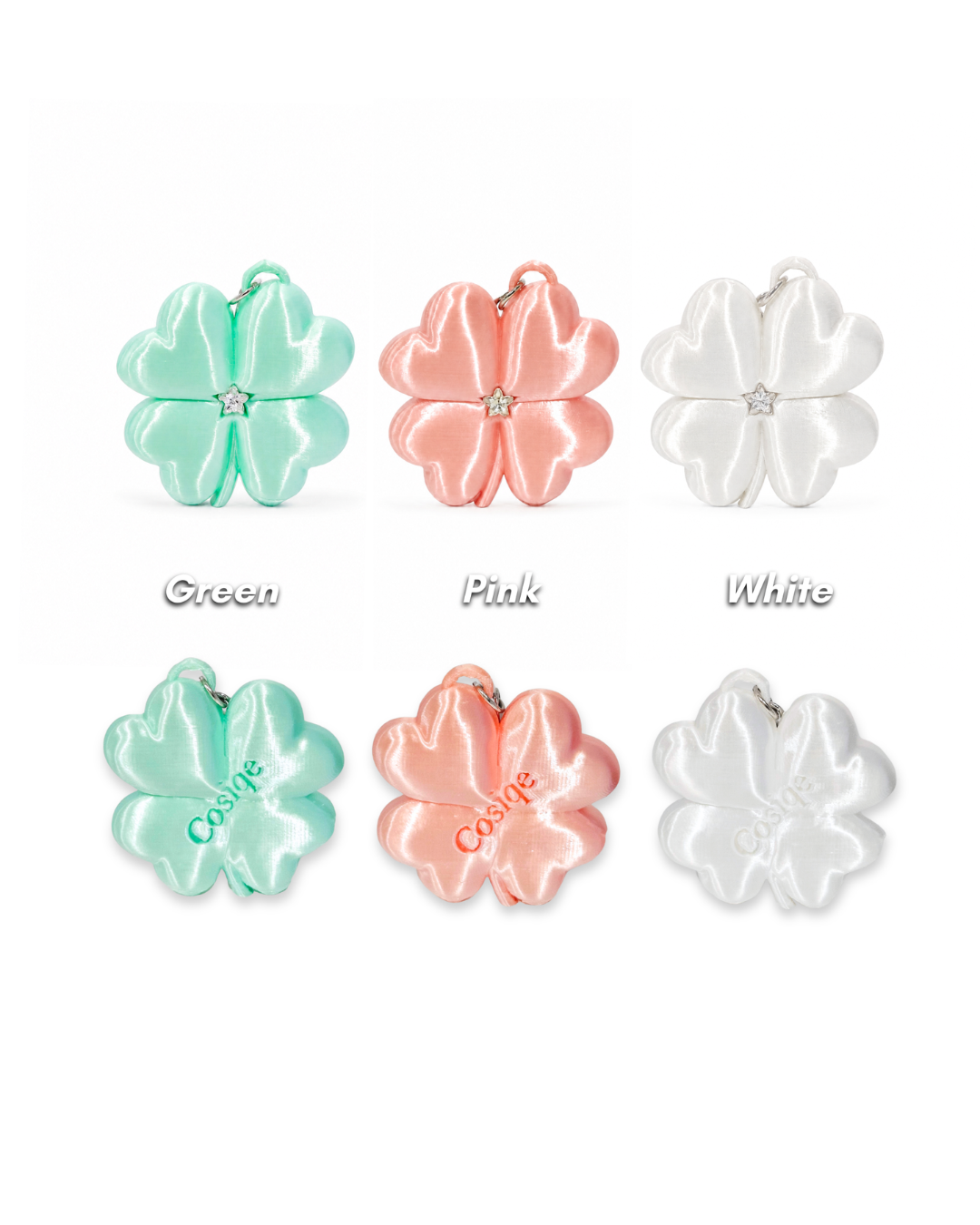 Clover Can Opener Keyring- Silk White