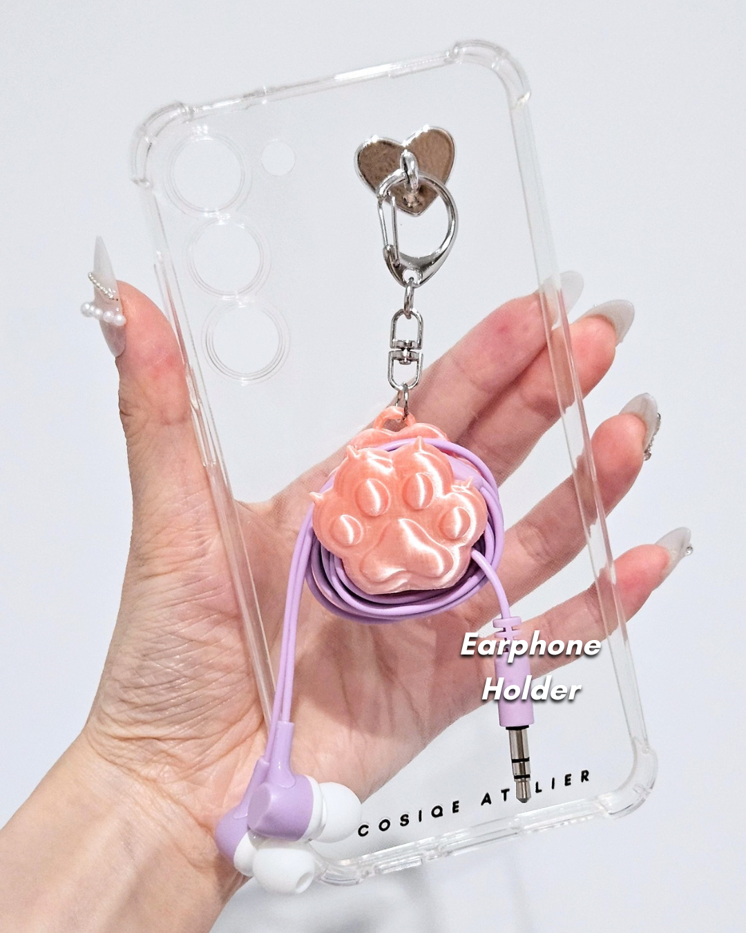 Paw Phone Stand Keyring- Silk Black