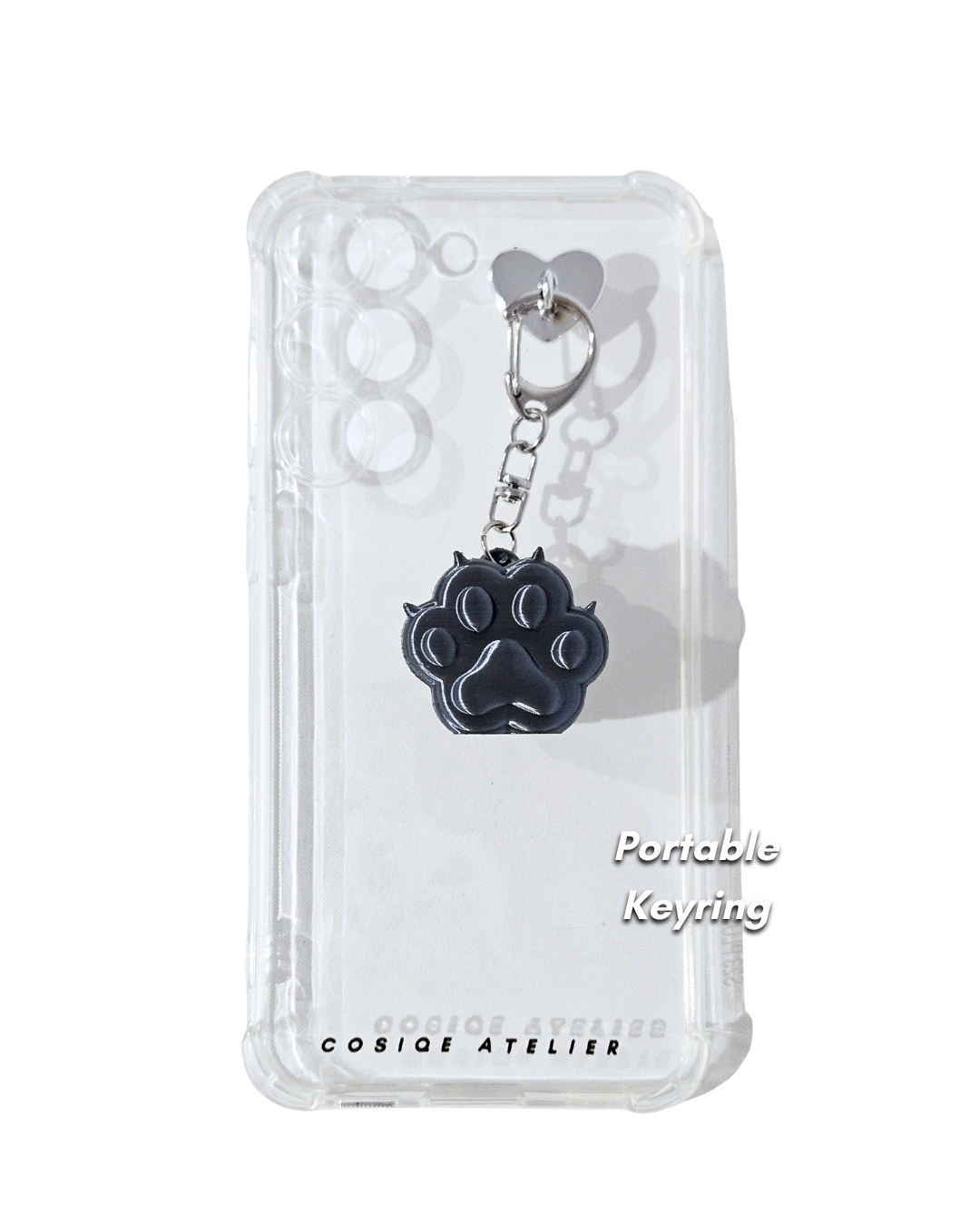 Paw Phone Stand Keyring- Silk Black