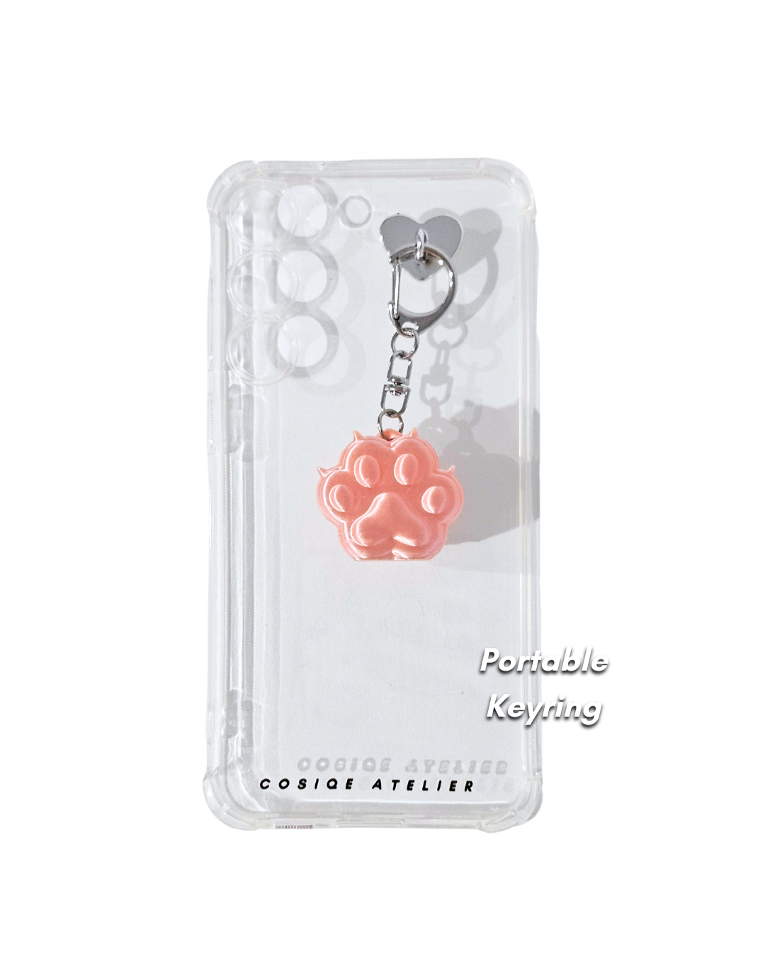 Paw Phone Stand Keyring- Silk Pink