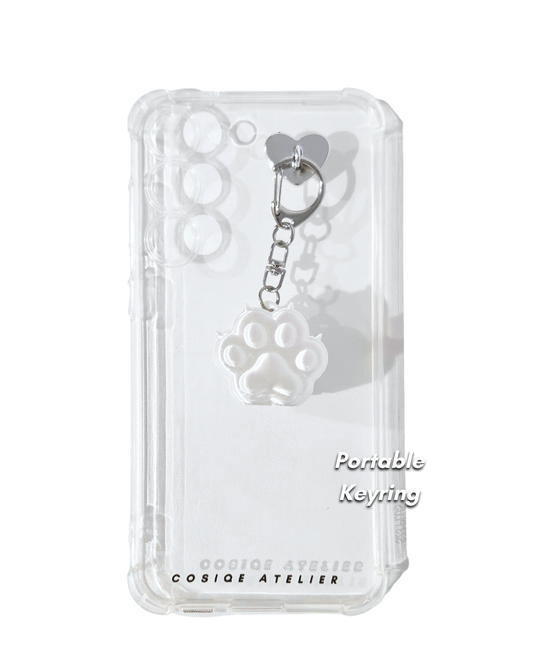 Paw Phone Stand Keyring- Silk White