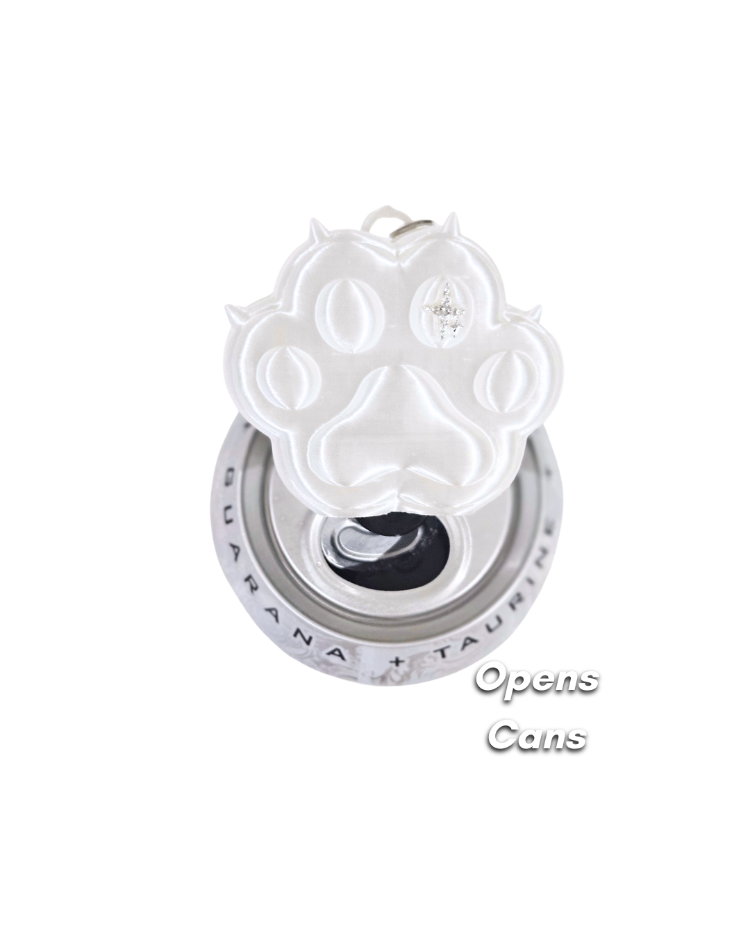 Paw Earphone Holder & Can Opener- Silk White